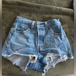 Levi's Distressed Blue Jean Shorts